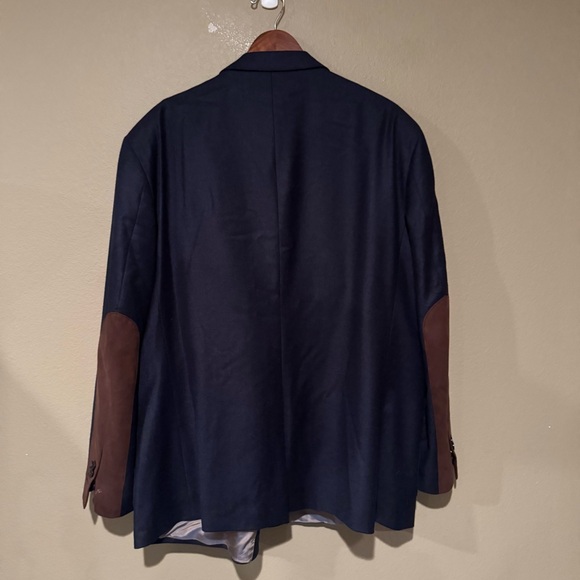 JB Britches Wool Cashmere Blend Single Breasted Blazer Navy Blue Size 54R MENS - Picture 9 of 10